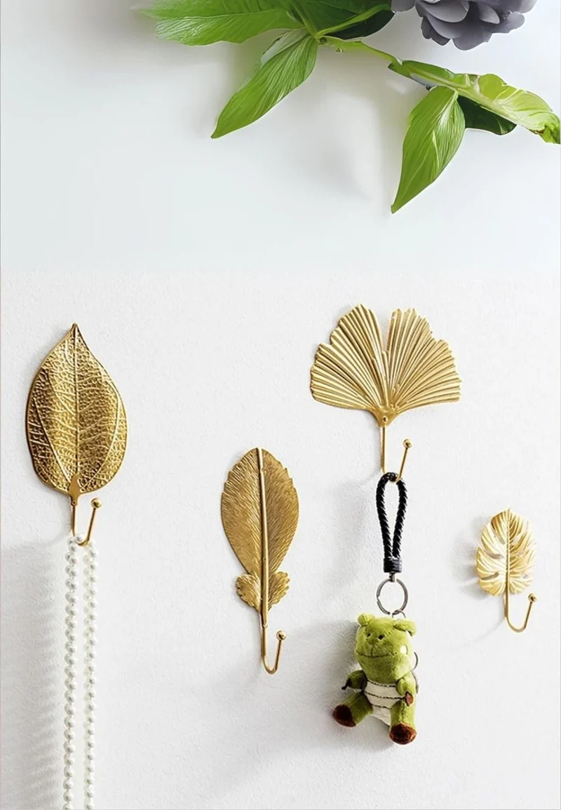 Patère porte manteau Feuille Dorée