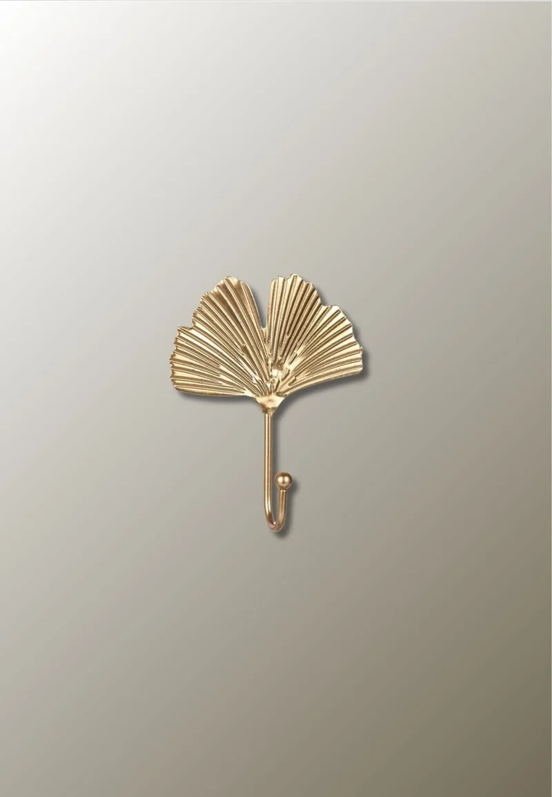 Patère porte manteau Feuille Nénuphar Dorée