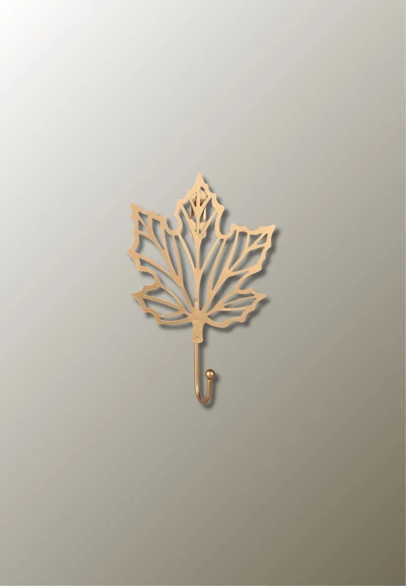 Patère porte manteau Feuille d'Erable Dorée