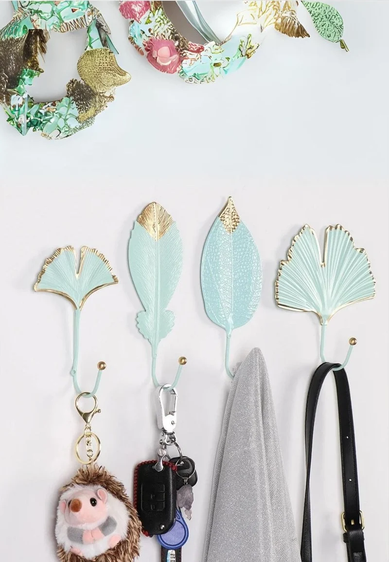 Patère porte manteau Feuille d'Automne Bleue