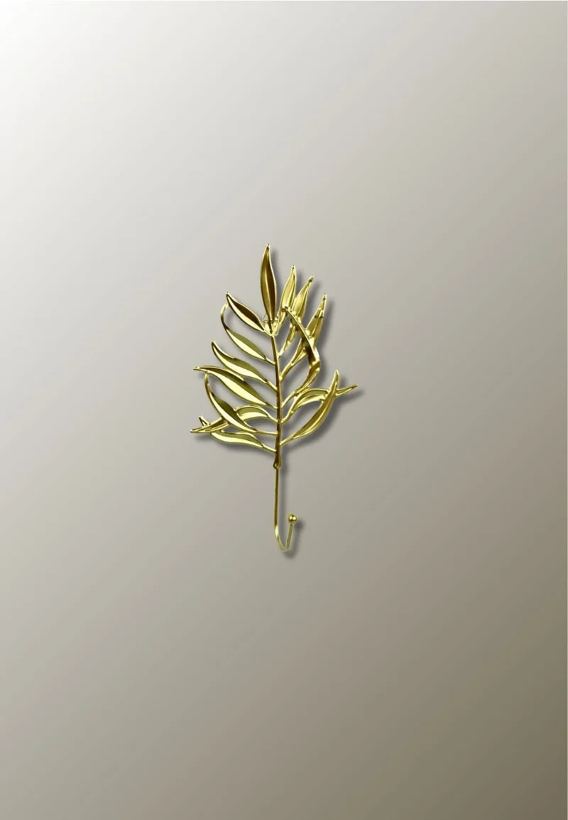 Patère porte manteau Feuille d'Hiver Dorée