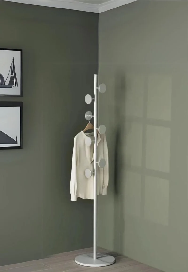 Porte manteau sur pied design champignon blanc sur base blanche