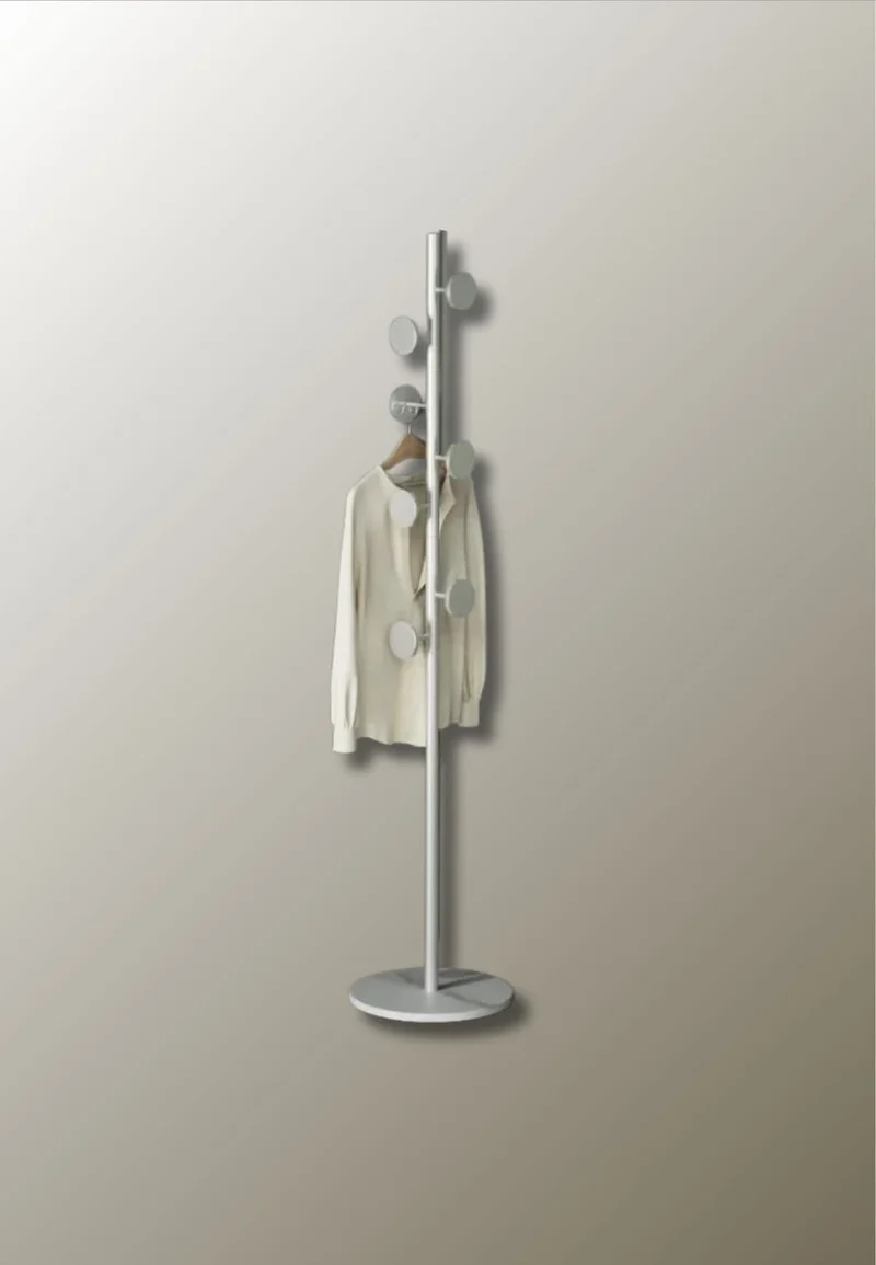 Porte manteau sur pied design champignon blanc sur base blanche