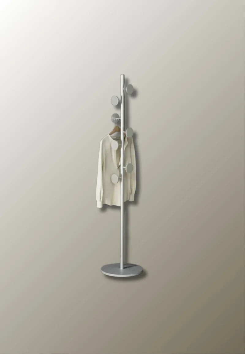 Porte manteau sur pied design champignon gris sur base grise