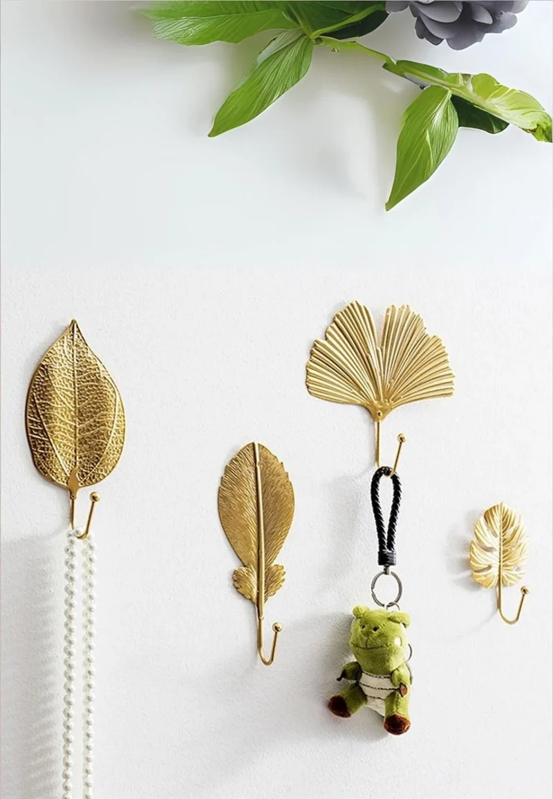 Patère porte manteau Feuille d'Automne Dorée