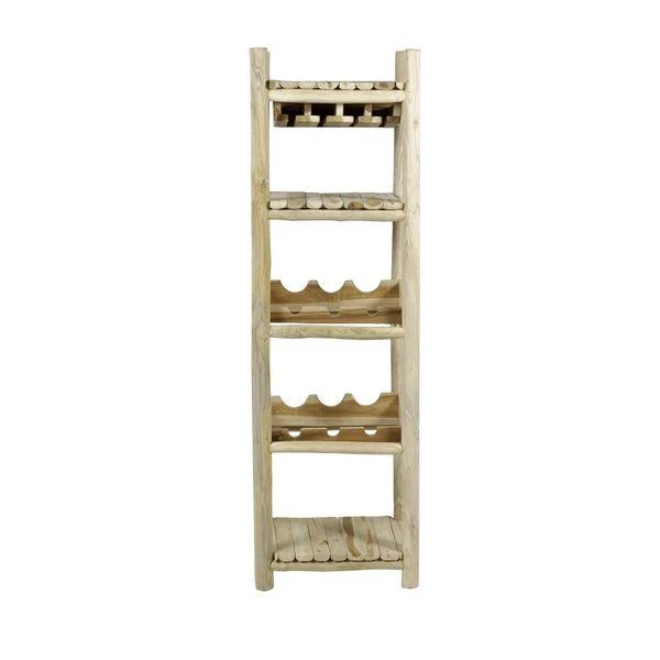 Porte-bouteilles style chalet en teck 4 niches Noldor
