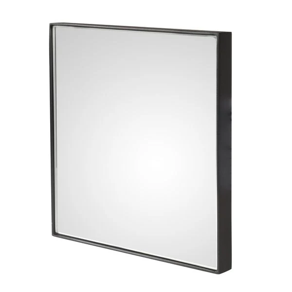 Miroir carré métal noir