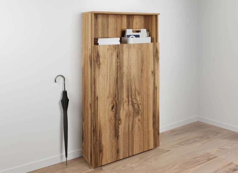 Meuble à chaussures 5 compartiments et 1 niche en bois BAKI