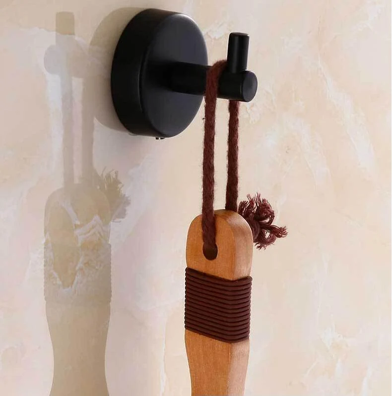 Crochet Porte Manteau Petit Rond Noir (x2)
