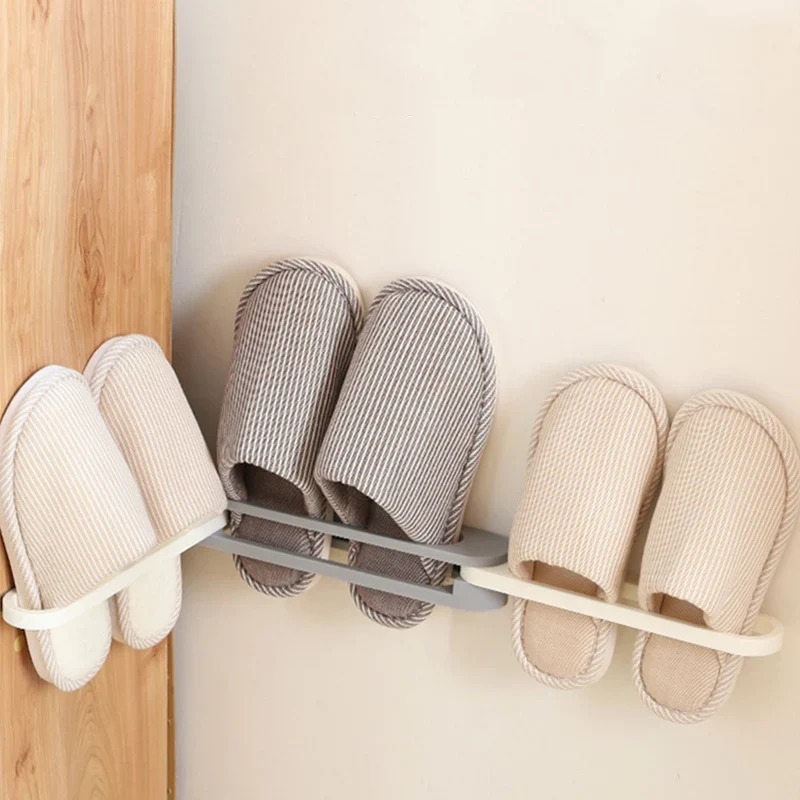 Range-chaussures mural pliable pour chaussons de salle de bain