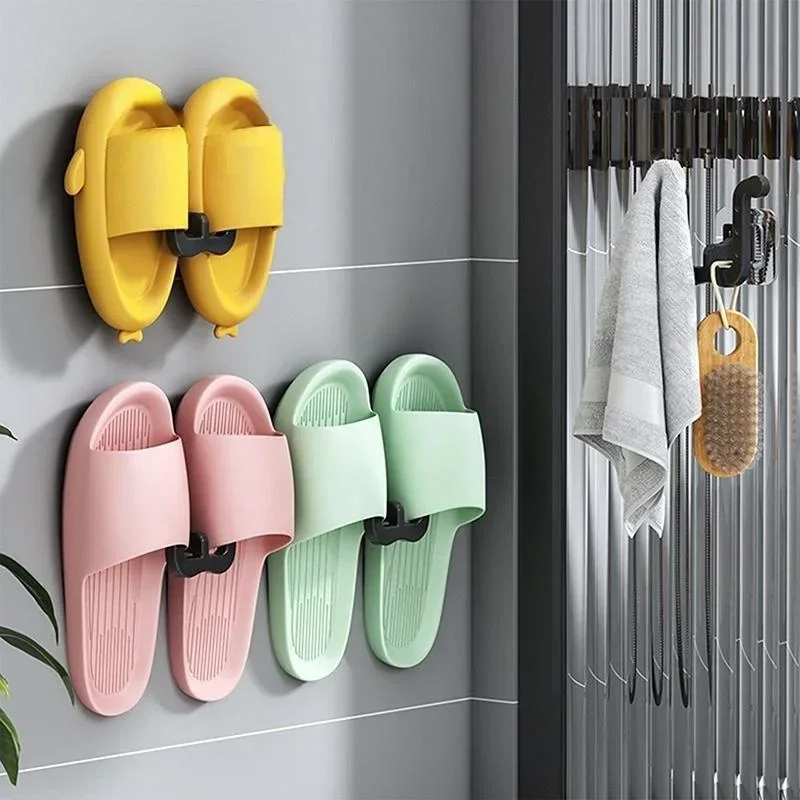 Étagère à chaussures murale à crochet, 3 niveaux en PVC