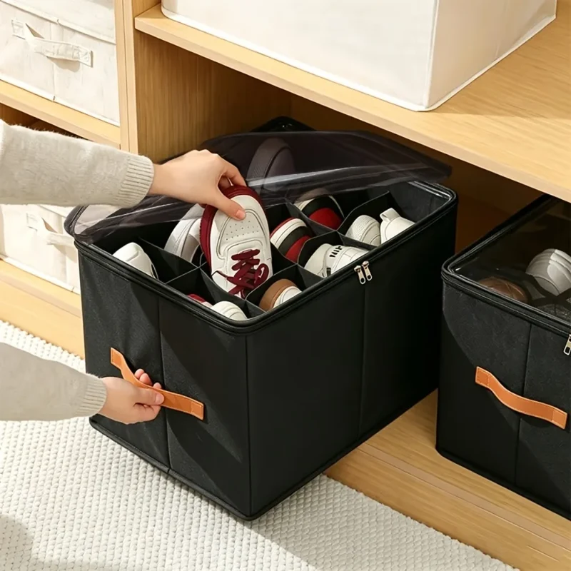 Boîte de rangement à chaussures pliable 12 compartiments