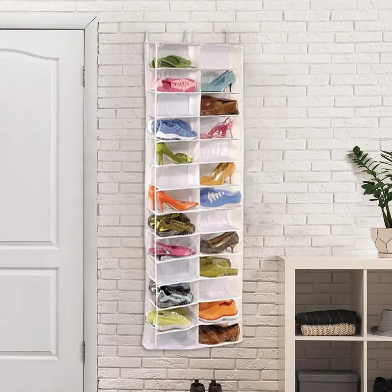 Organiseur à chaussures suspendu 26 poches, 160 cm