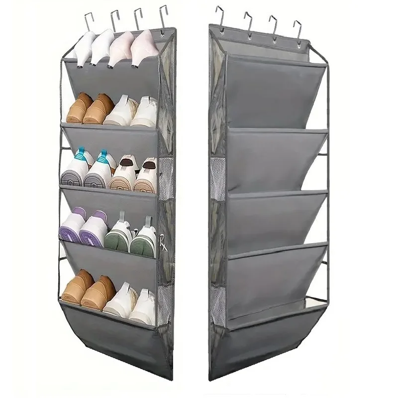 Organiseur à chaussures suspendu 5 niveaux gris