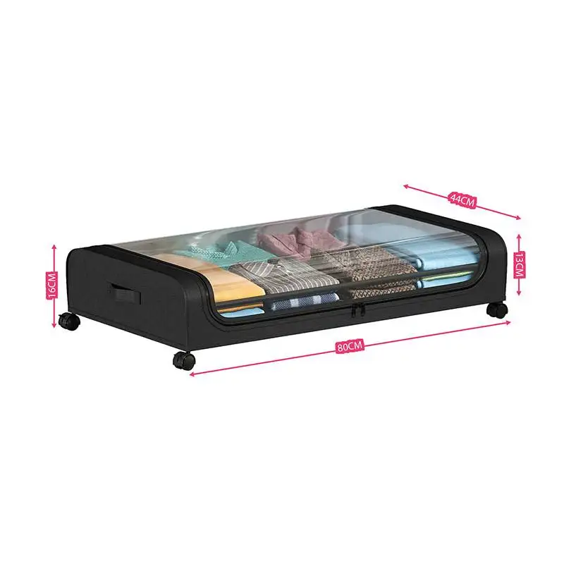 Organiseur sous-lit à roulettes pour vêtements et chaussures