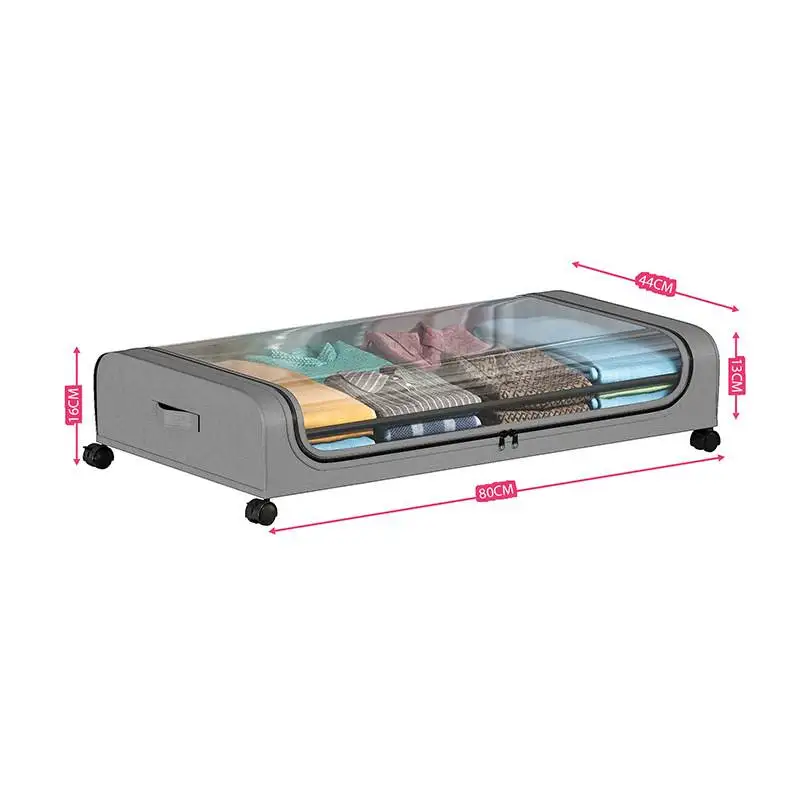 Organiseur sous-lit à roulettes pour vêtements et chaussures