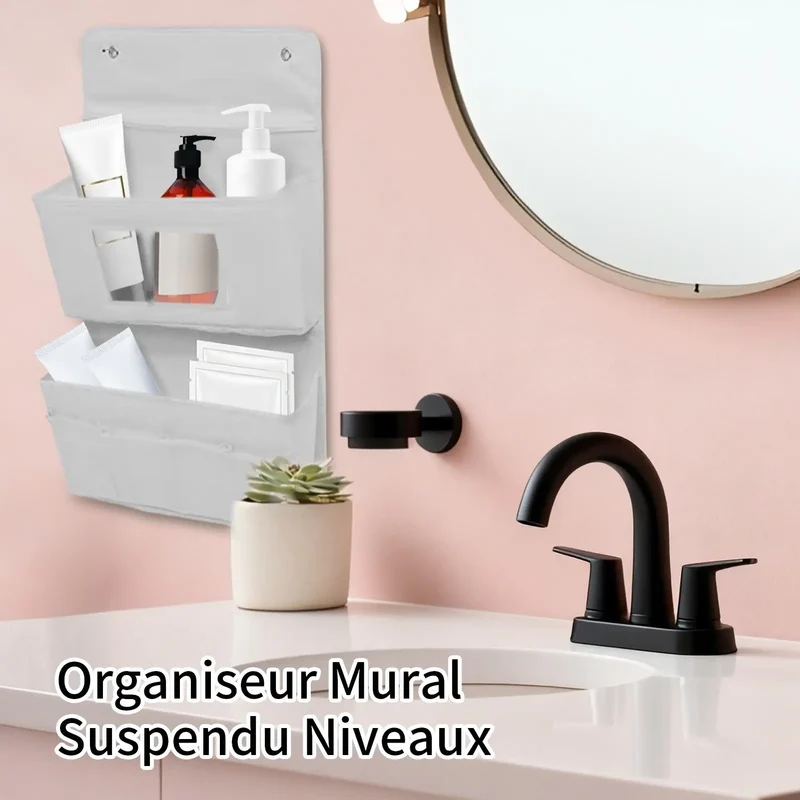 Organisateur mural multi-poches avec crochets