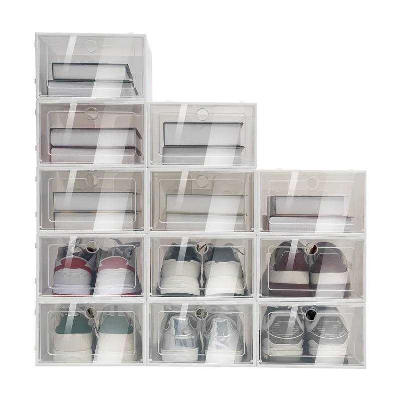 Boîtes à chaussures pliables transparentes, 20 ou 24 pièces