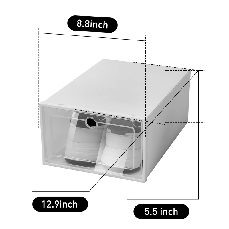 Boîtes à chaussures pliables transparentes, 20 ou 24 pièces