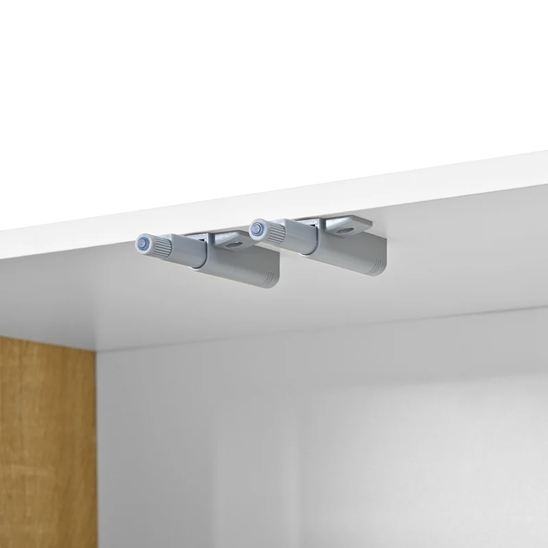 Buffet blanc à 3 portes 3 tiroirs rainurés et détails dorés PILLOWLIGHT