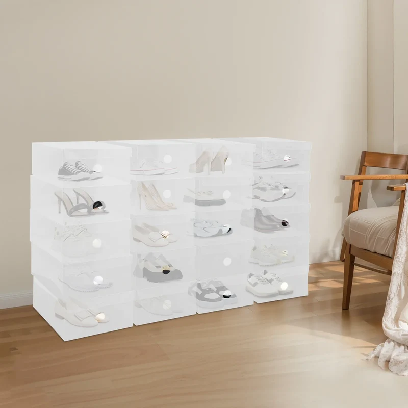 Set de 20 boîtes de rangement pour chaussures empilables