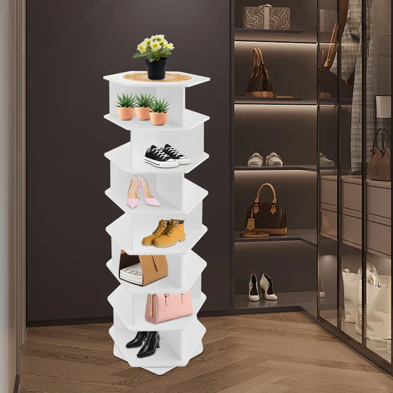 Étagère à chaussures rotative 7 niveaux, 360°
