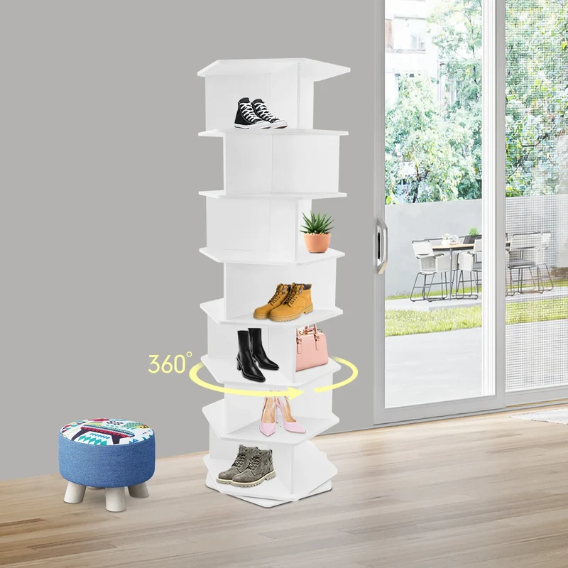 Étagère à chaussures rotative 7 niveaux, 360°