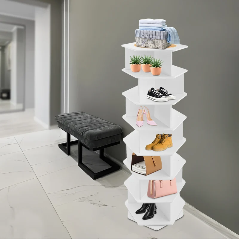 Étagère à chaussures rotative 7 niveaux, 360°