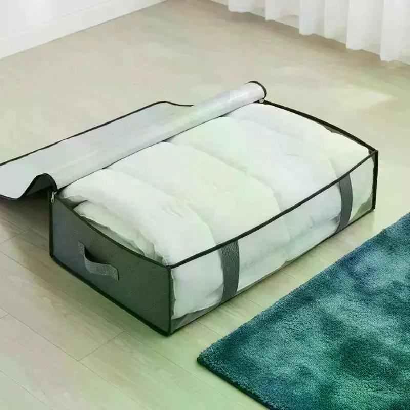4 sacs de rangement sous le lit 60 L avec fenêtre transparente