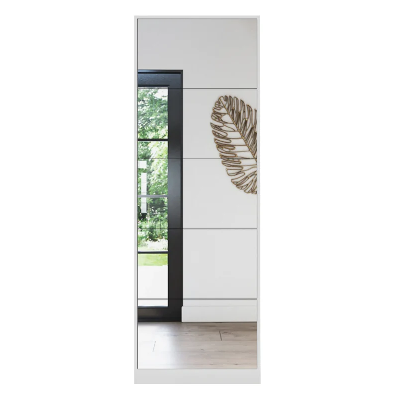 Meuble à chaussures blanc avec miroir pleine hauteur