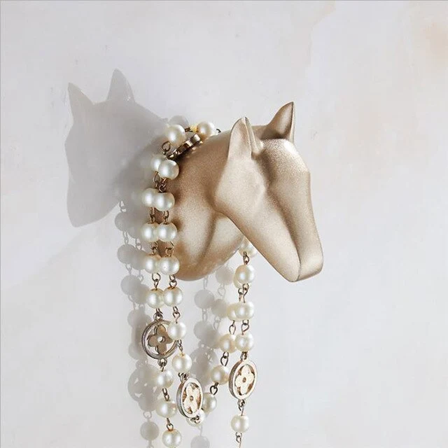 Crochet Porte Manteau Moderne Cheval Bronze