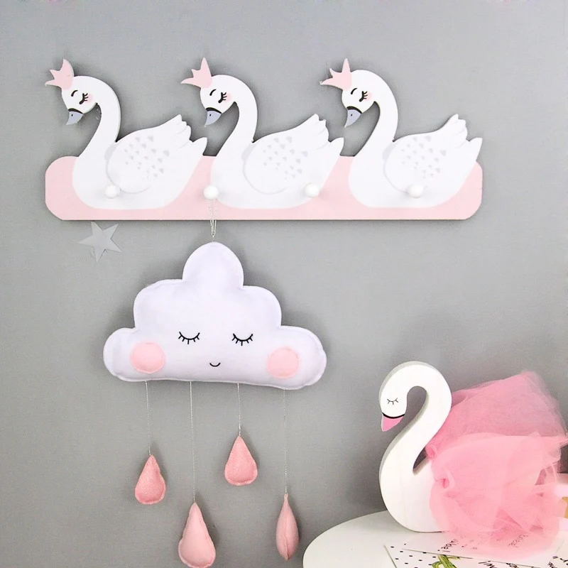 Porte Manteau Enfant Cygnes et Montagnes