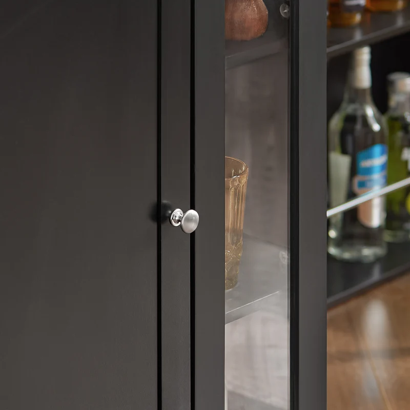 SoBuy FKW75-SCH Desserte de Cuisine à Roulettes – Plan de Travail, Placard et Étagères – Noir