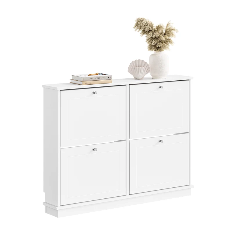SoBuy FSR216-W Meuble à Chaussures Gain de Place Ultra-Slim 18cm – Entrée Étroite – 105x18x78 cm Blanc