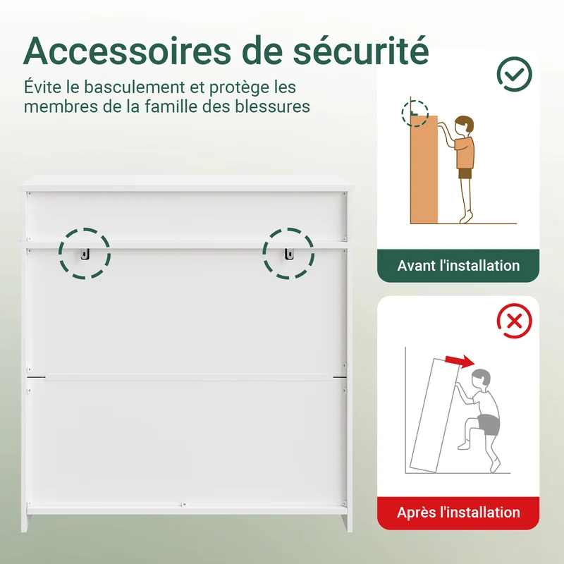 SoBuy FSB104-W Armoire à Chaussures avec Tiroirs et Étagères Réglables, Meuble d'Entrée – 80x35x82 cm, Blanc