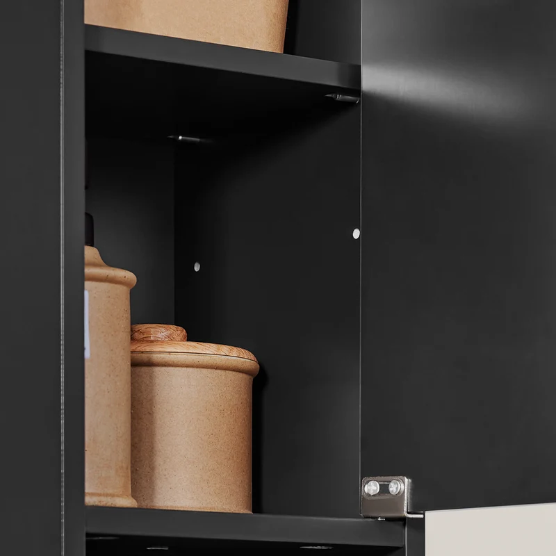 SoBuy BZR34-SCH Colonne Salle de Bain avec Tiroir et Étagères Réglables, Format Compact, Gain de Place, pour Salle de Bain et WC – L20×P20×H180 cm, MDF, Noir