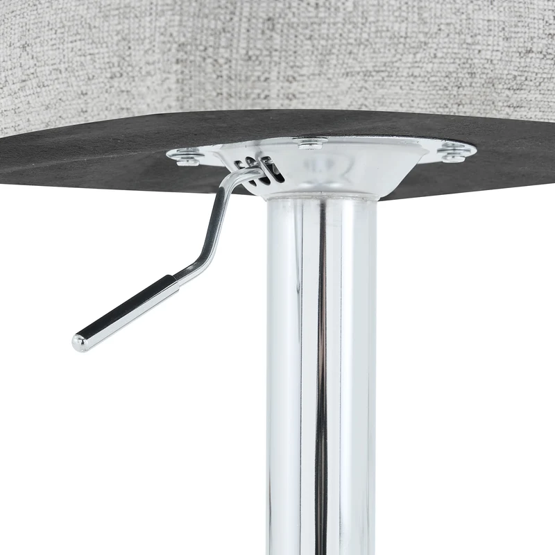 Lot de 2 tabourets de bar tissu gris clair réglables, pivotants à 360° et repose-pieds PLANTGLASS