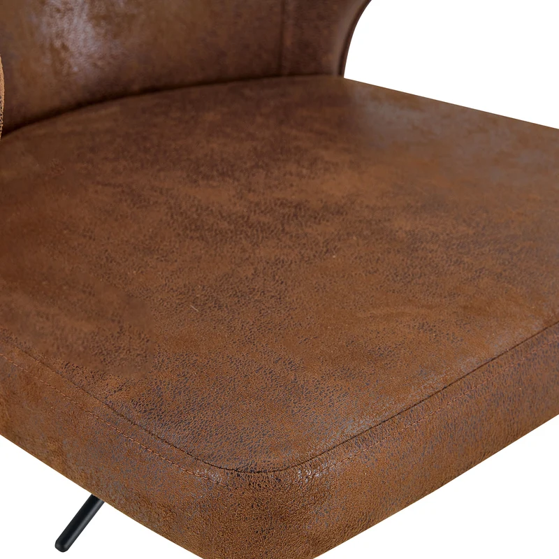 Lot de 2 tabourets de bar marron en similicuir incurvé et repose-pieds PINEPRIME