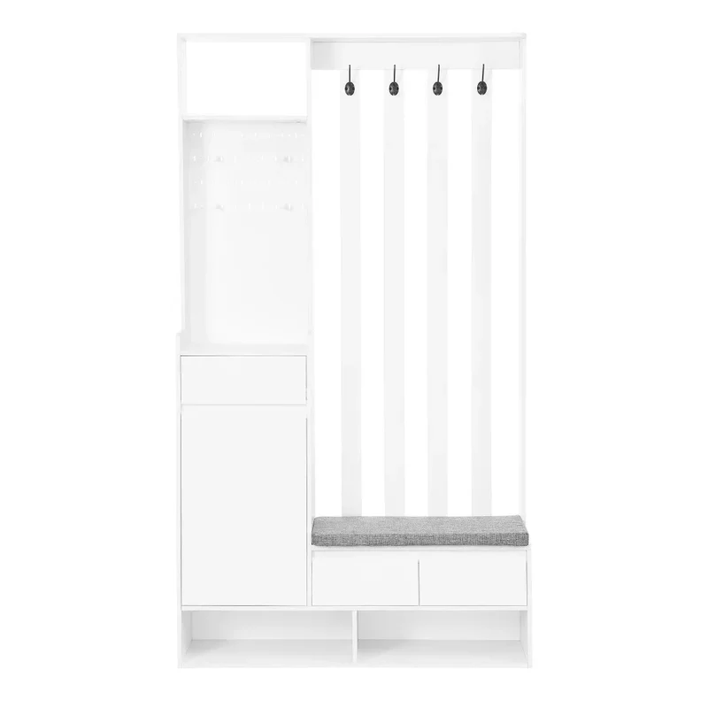 Meuble d’entrée avec banc, patères et rangement à chaussures