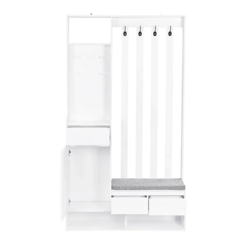 Meuble d’entrée avec banc, patères et rangement à chaussures