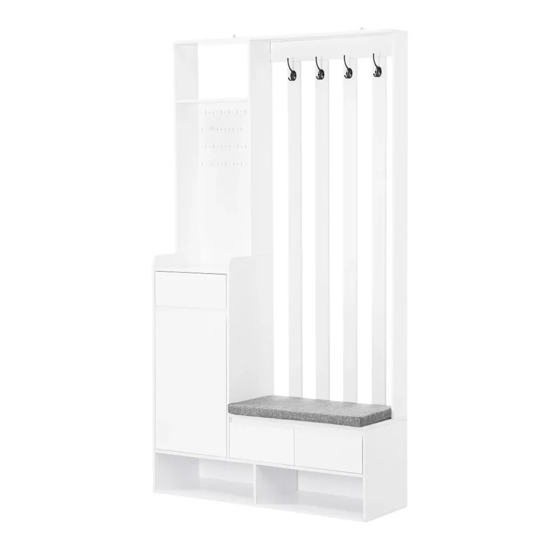 Meuble d’entrée avec banc, patères et rangement à chaussures