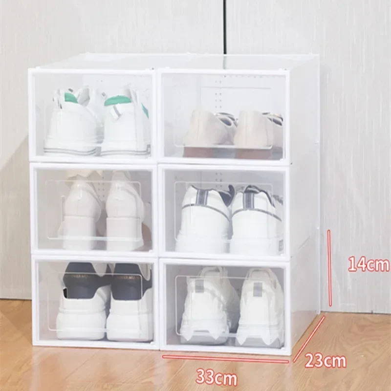 Boîte à chaussures transparente pliable et empilable