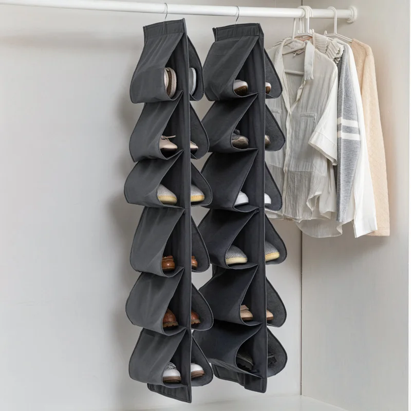 Sac de rangement chaussures suspendu pliable 117 x 33 cm