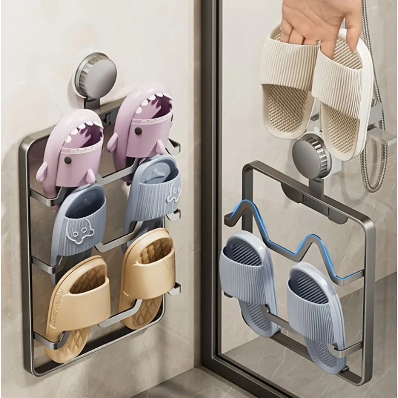 Étagère à chaussures murale à ventouse pour salle de bain