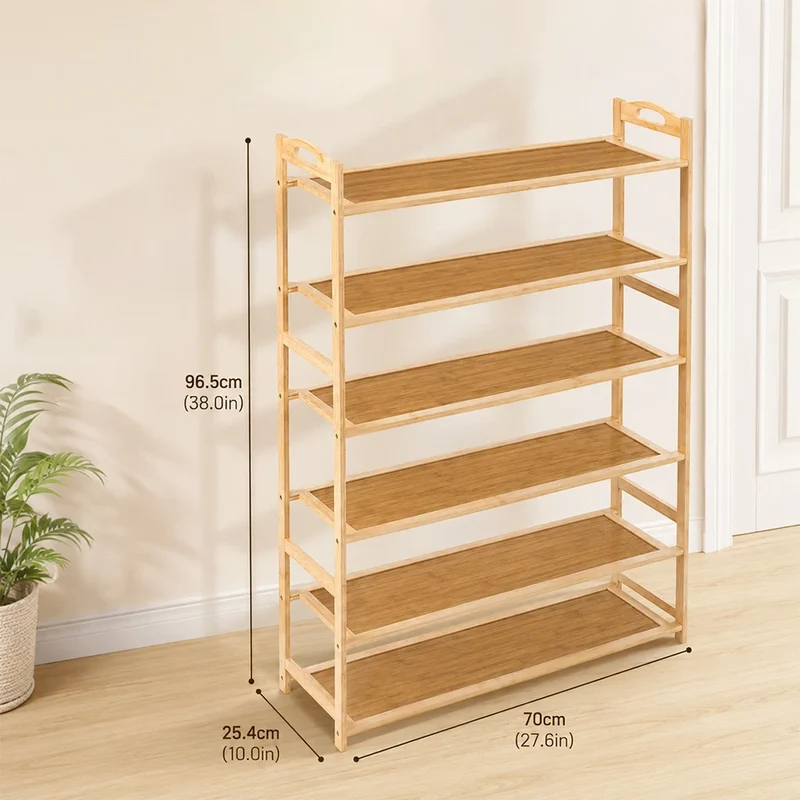 Étagère à chaussures 6 niveaux, rangement empilable