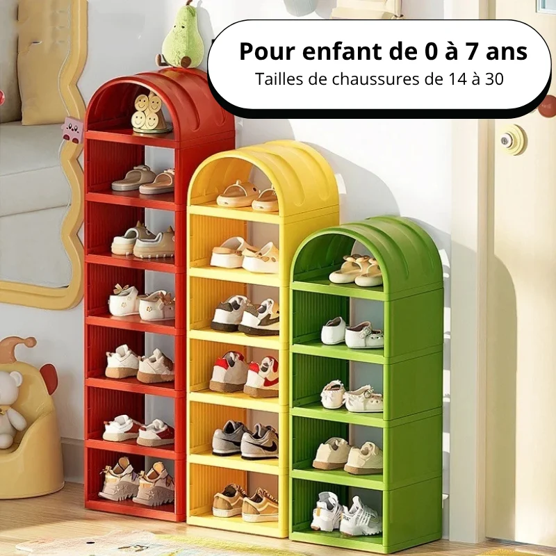 Étagère à chaussures enfant empilable 6 ou 7 niveaux