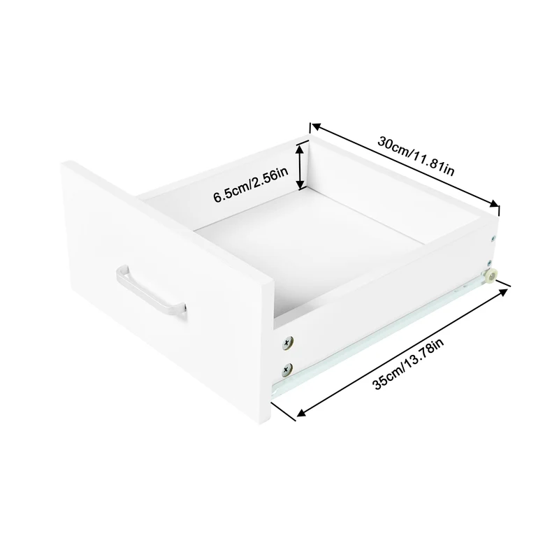 Classeur latéral en bois blanc à 3 tiroirs, verrouillable, avec étagères de rangement ouvertes