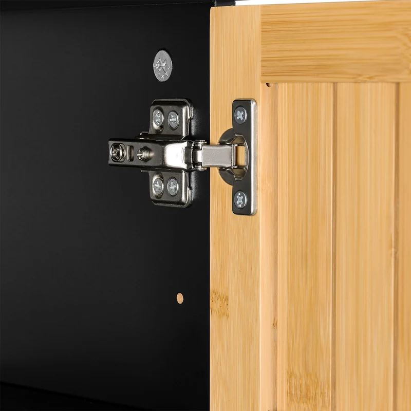 SoBuy BZR201-SCH Colonne Salle de Bain avec Étagères Réglables, Résistant à l’Humidité, pour Salle de Bain et WC, Rangement Optimisé, Design Fonctionnel – Noir