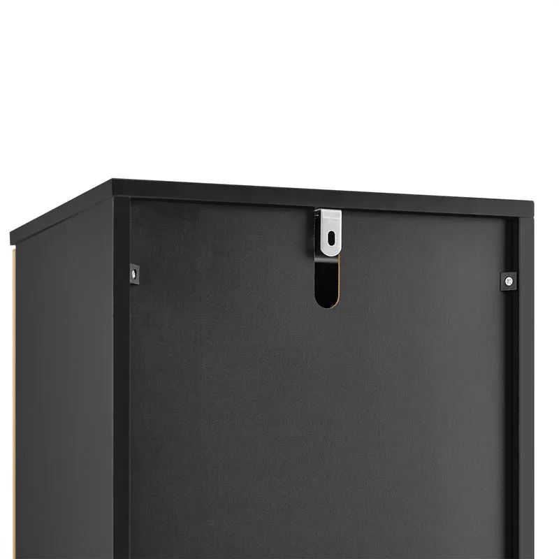 SoBuy BZR201-SCH Colonne Salle de Bain avec Étagères Réglables, Résistant à l’Humidité, pour Salle de Bain et WC, Rangement Optimisé, Design Fonctionnel – Noir