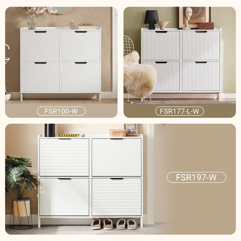 SoBuy FSR197-W Meuble à Chaussures Gain de Place Ultra-Slim 19cm – Entrée Étroite – Blanc